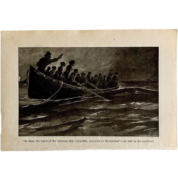Titanic Lifeboat Carpathia 1912 White Star Line Nautical History Disaster DWZ4E - Picture 2 of 2
